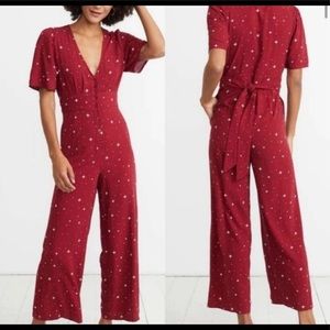 NWT! Marine Layer Lindy Jumpsuit Red Starry Print 
Size: M